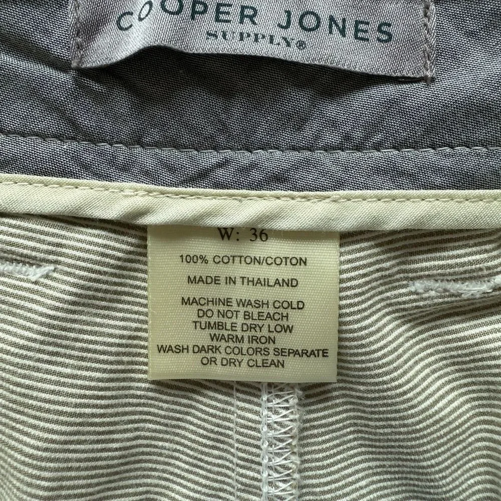 Cooper Jones Supply NWT W36 Men's Gray Pin Stripe Shorts. Beach Wedding Warm.